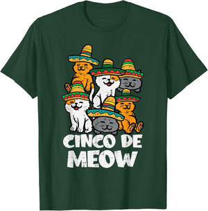 Cinco De Meow Cats Kitten Cute Cinco De Mayo Women Girls T-Shirt - T-Shirt | Forest