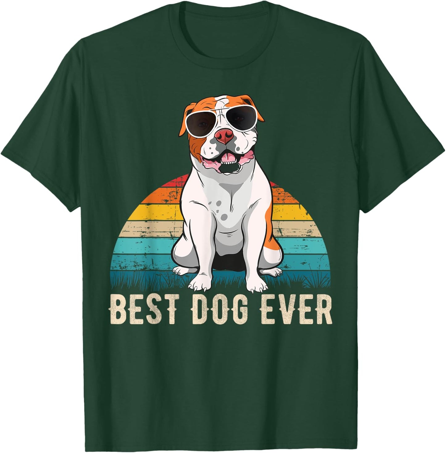 American Bulldog Old Southern White Bulldog Men Women Girls Kids T-Shirt - T-Shirt | Forest