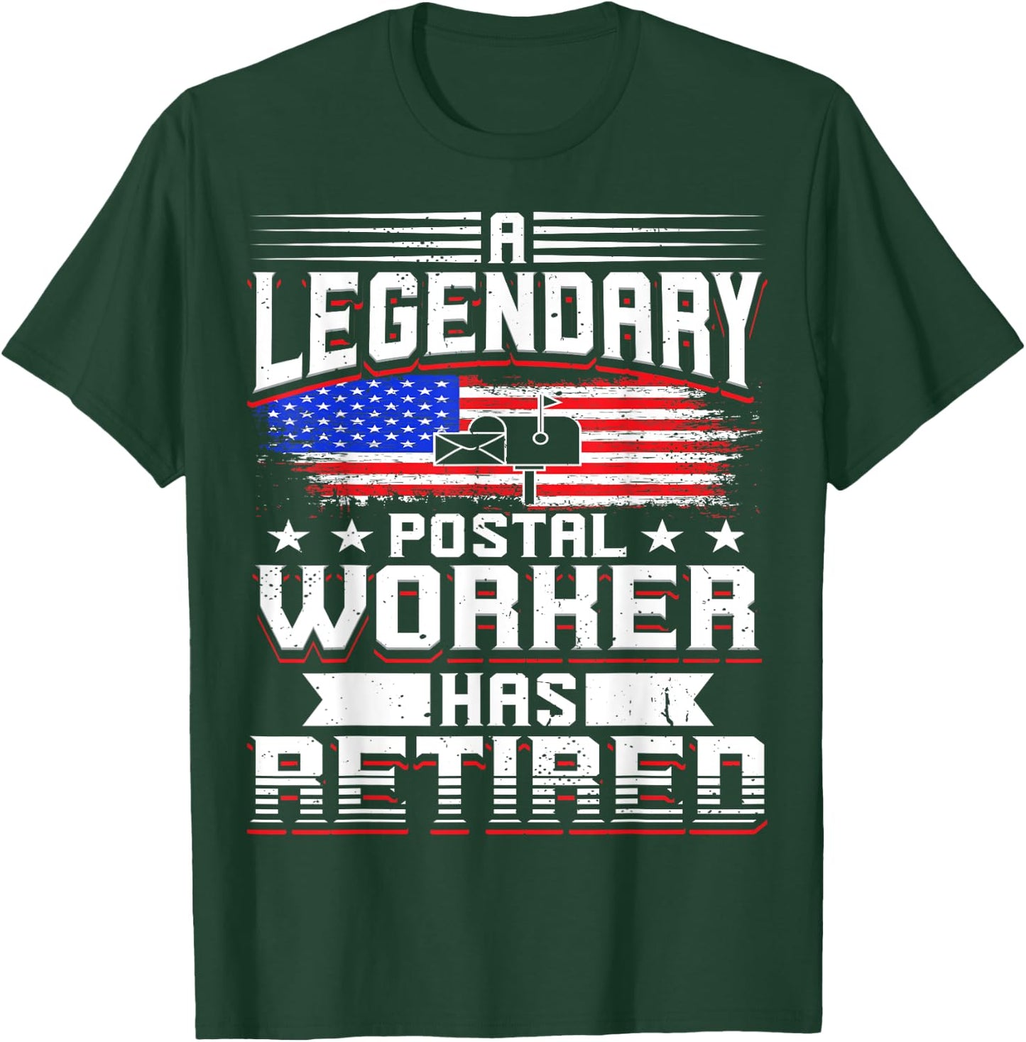 Retired Postal Worker Mailman Retirement T-Shirt - T-Shirt | Forest