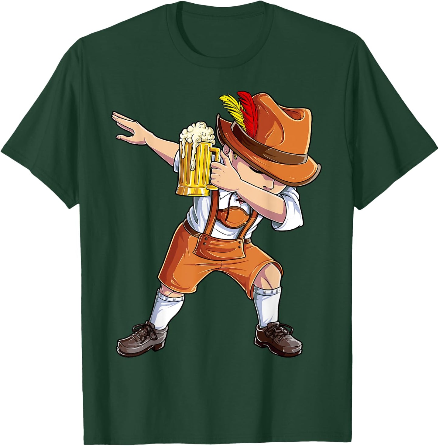 Dabbing German Clothes Oktoberfest Lederhosen Men Cheers Beer T-Shirt - T-Shirt | Forest