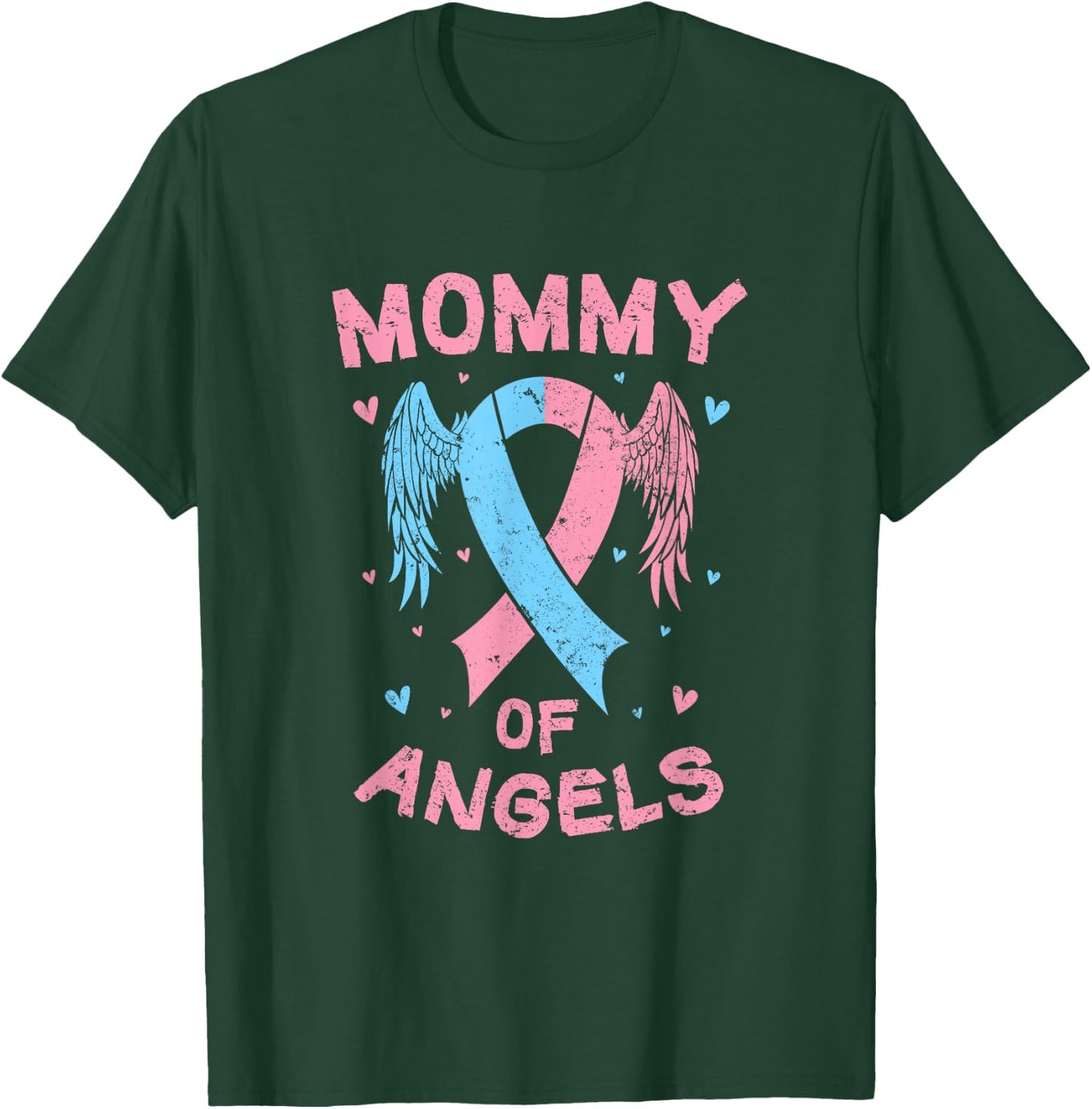 Mommy Of Angels Pregnancy Miscarriage Child Loss Awareness T-Shirt - T-Shirt | Forest