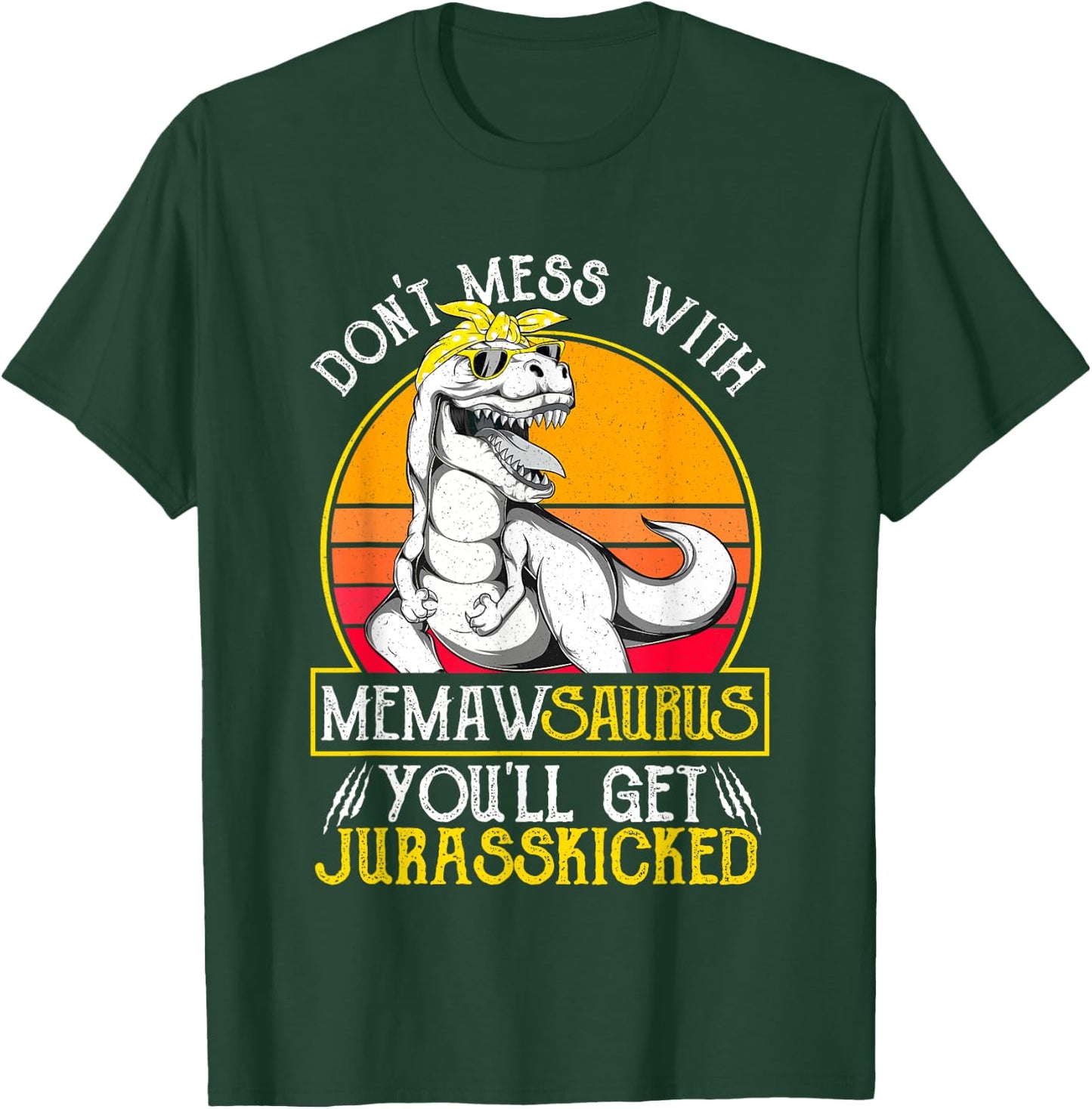 Vintage Jurasskicked Memaw Saurus Shirt, Dino Grandma T-Shirt - T-Shirt | Forest
