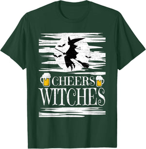 Cheers Witches Brew Beer Drinking Halloween Drunk Witch T-Shirt - T-Shirt | Forest