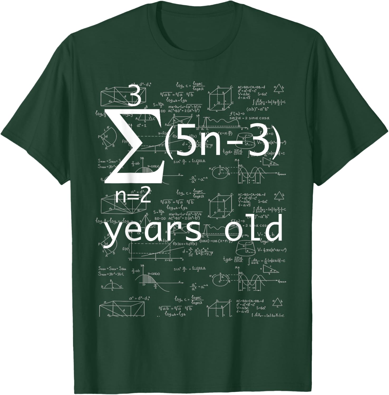 Funny Math Geek 19th Birthday, 19 Years Old Shirt Boys Girls T-Shirt - T-Shirt | Forest