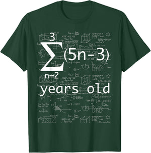 Funny Math Geek 19th Birthday, 19 Years Old Shirt Boys Girls T-Shirt - T-Shirt | Forest