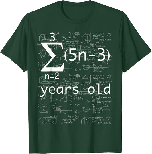 Funny Math Geek 19th Birthday, 19 Years Old Shirt Boys Girls T-Shirt - T-Shirt | Forest
