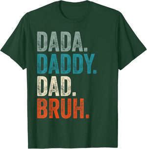 Dada Daddy Dad Bruh Retro Vintage Funny Fathers Men T-Shirt - T-Shirt | Forest