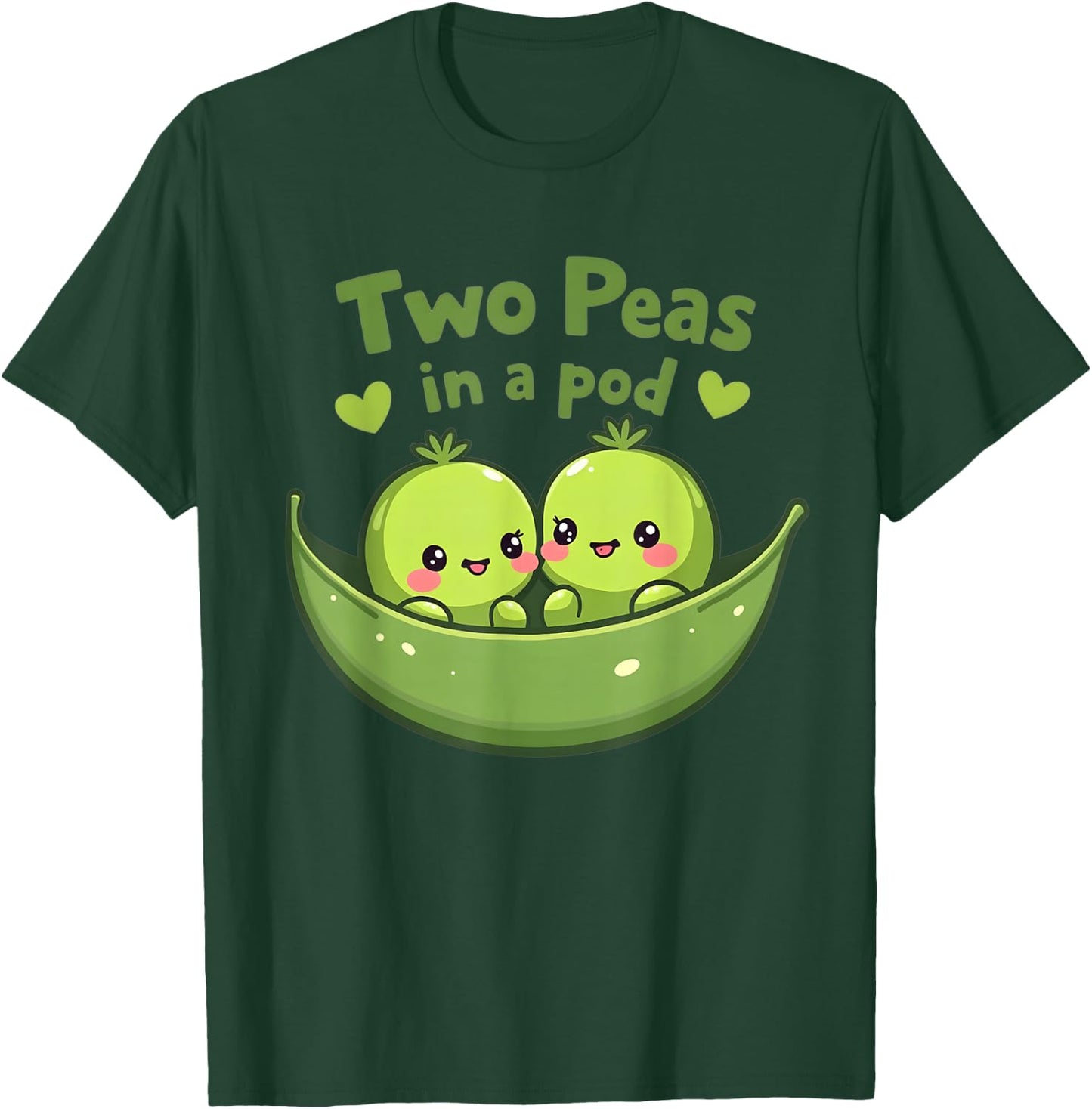 Two Peas in A Pod Best Matching Friends Kawaii Veggie Costum T-Shirt - T-Shirt | Forest