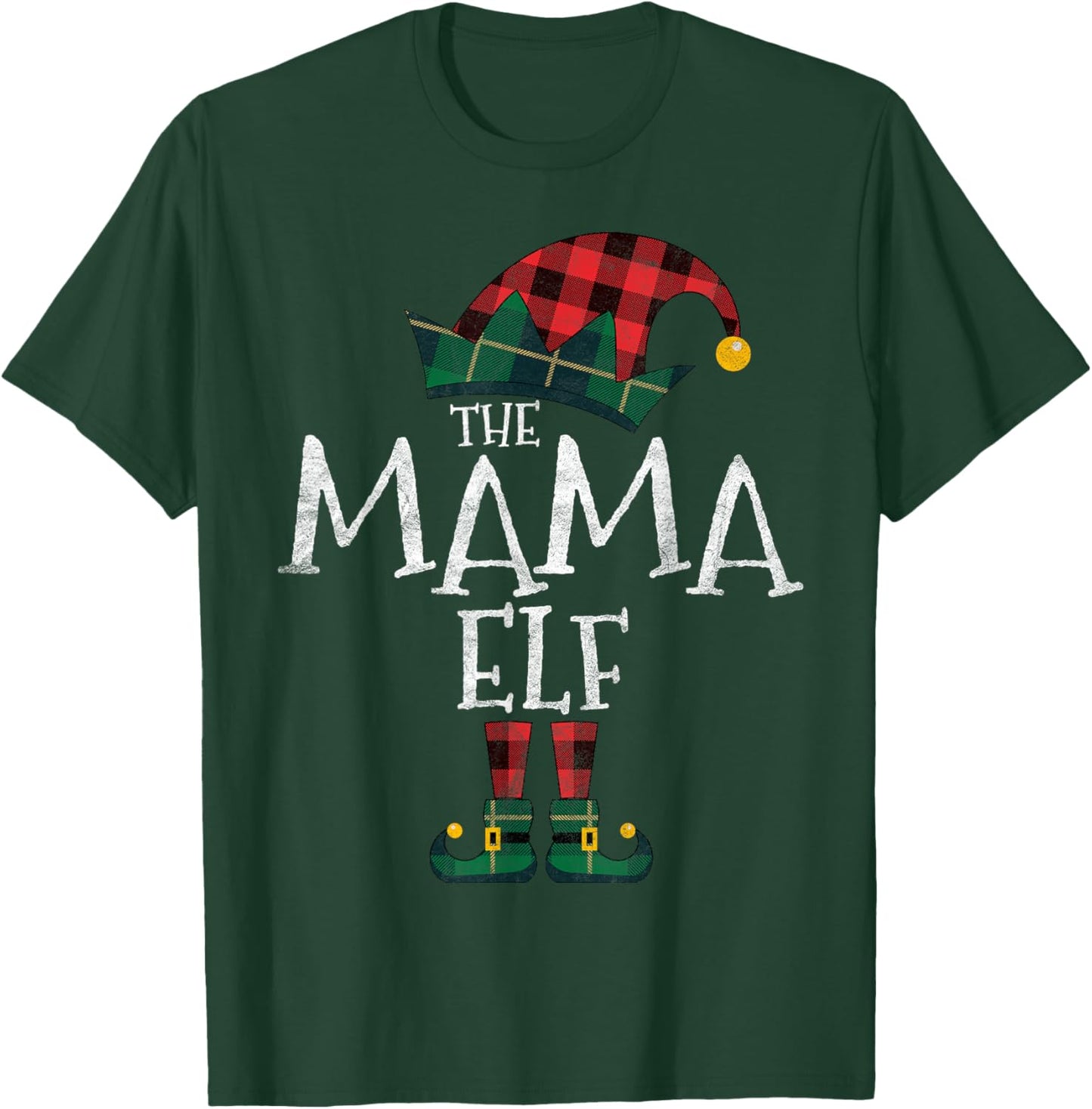 The Mama Elf Matching Family Group Gift Funny Christmas Xmas T-Shirt - T-Shirt | Forest