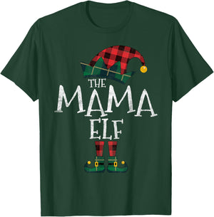 The Mama Elf Matching Family Group Gift Funny Christmas Xmas T-Shirt - T-Shirt | Forest