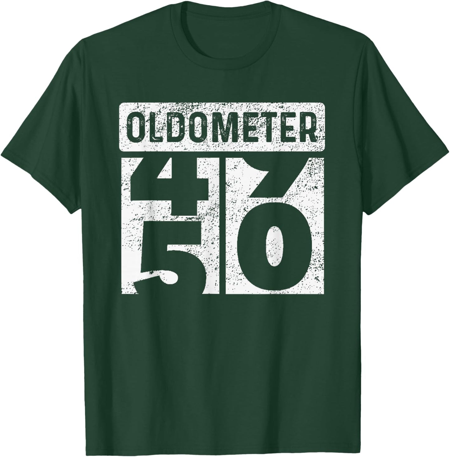 Oldometer Odometer Funny 50th Birthday Gift 50 yrs Old Joke T-Shirt - T-Shirt | Forest