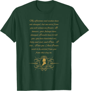 Jane Austen Mr. Darcy Romantic Quote Literary Book Club Fan T-Shirt - T-Shirt | Forest