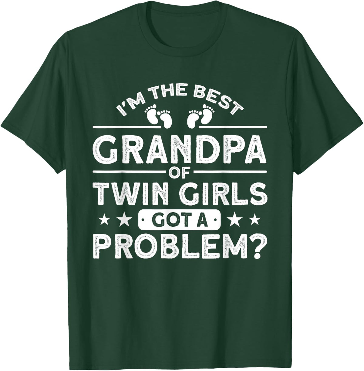 Best Grandpa Of Twin Girls Grandad Family T-Shirt - T-Shirt | Forest