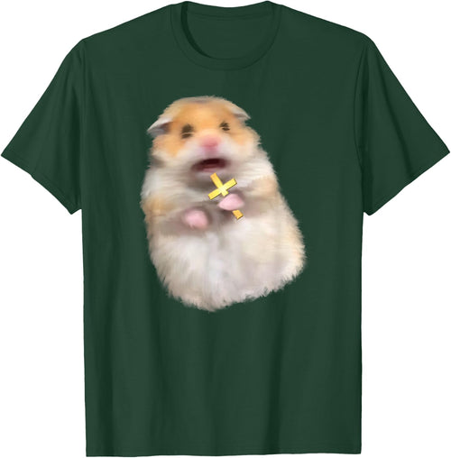 Scared Hamster Meme Kids Cute Christian Hamster Sacred Cross