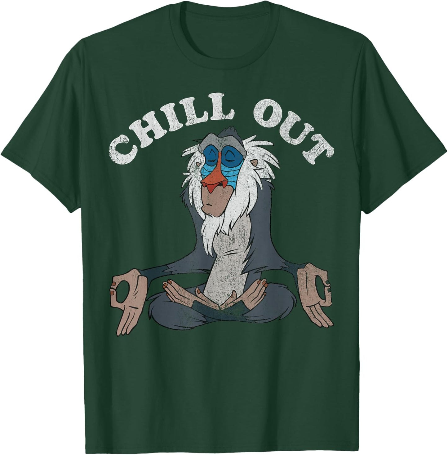 Disney Lion King Rafiki Chill Out Meditation Graphic T-Shirt - T-Shirt | Forest