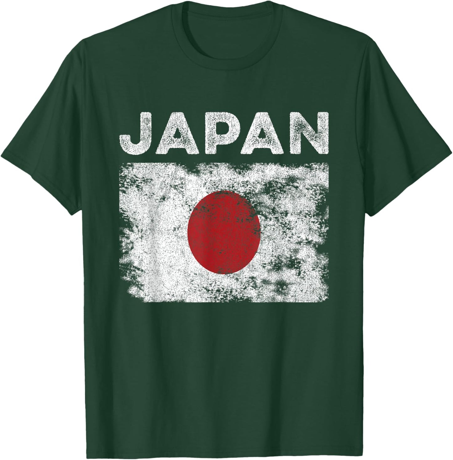 Japan Flag Distressed - Men Women Kids - Japanese Flag T-Shirt - T-Shirt | Forest