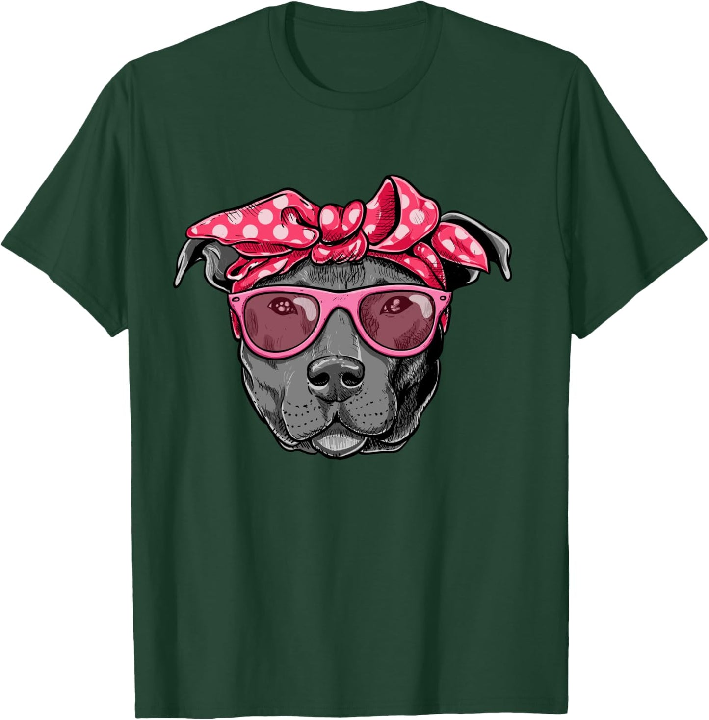 Funny PITTIE MOM Women Cool Pitbull Dog Retro T-Shirt - T-Shirt | Forest