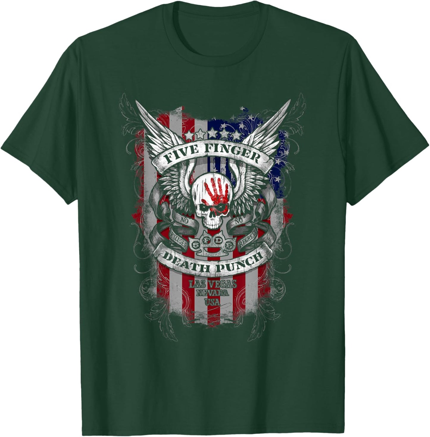5FDP - No Regrets Stars & Stripes American Flag T-Shirt - T-Shirt | Forest