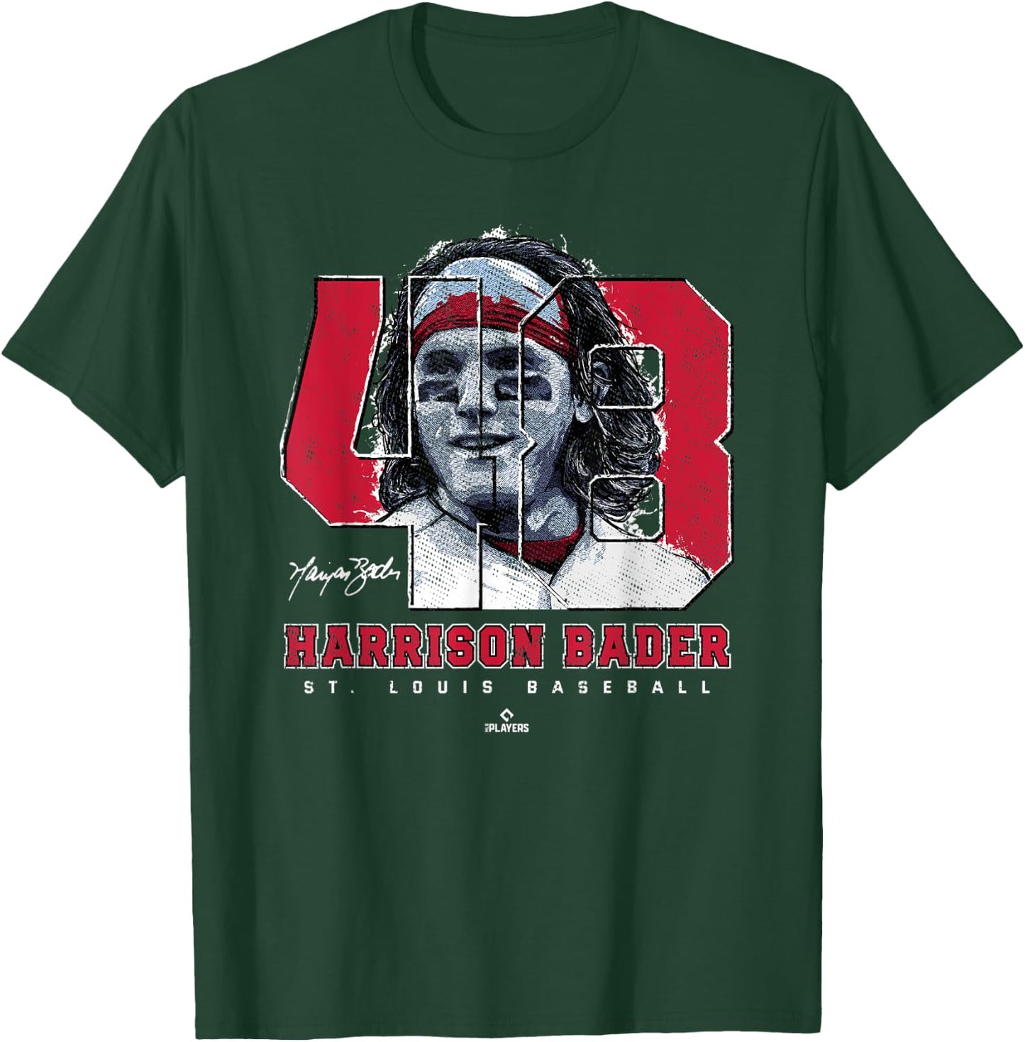 Harrison Bader Silhouette Tots St Louis MLBPA T-Shirt - T-Shirt | Forest