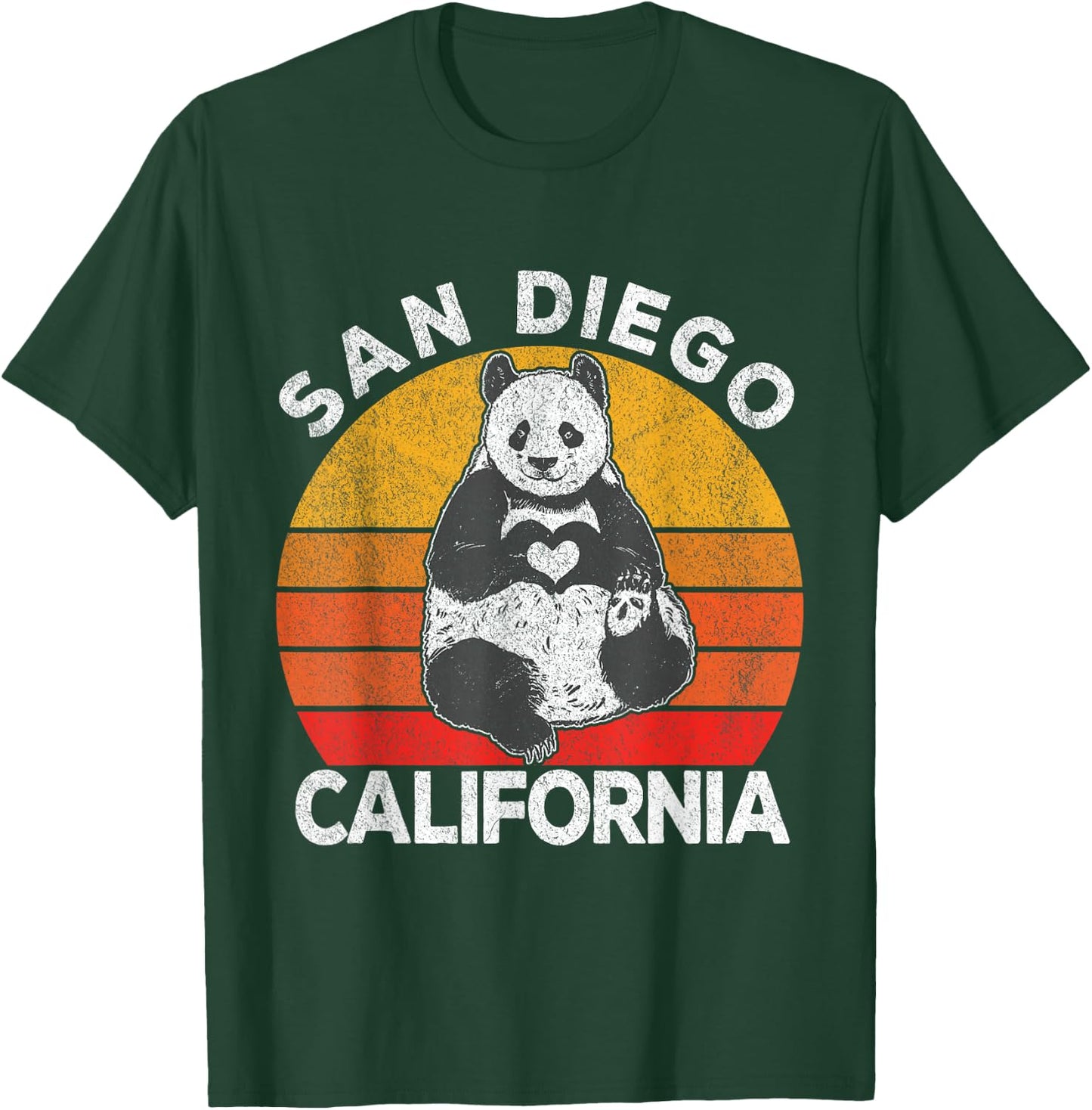 San Diego California Retro Panda Zoo Vintage T-Shirt - T-Shirt | Forest