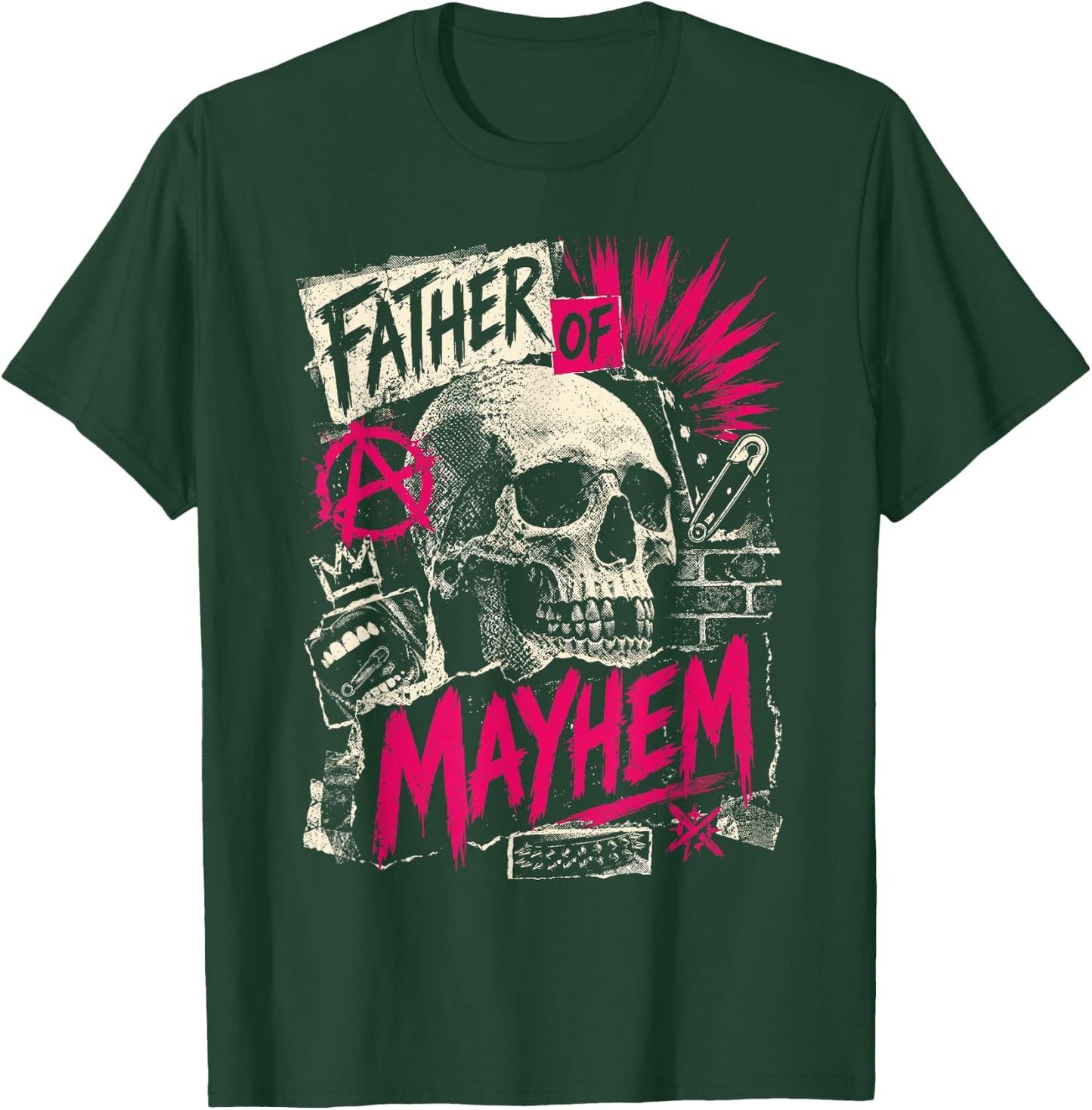 Father's Day Father of Mayhem Funny Dad Matching Family T-Shirt - T-Shirt | Forest