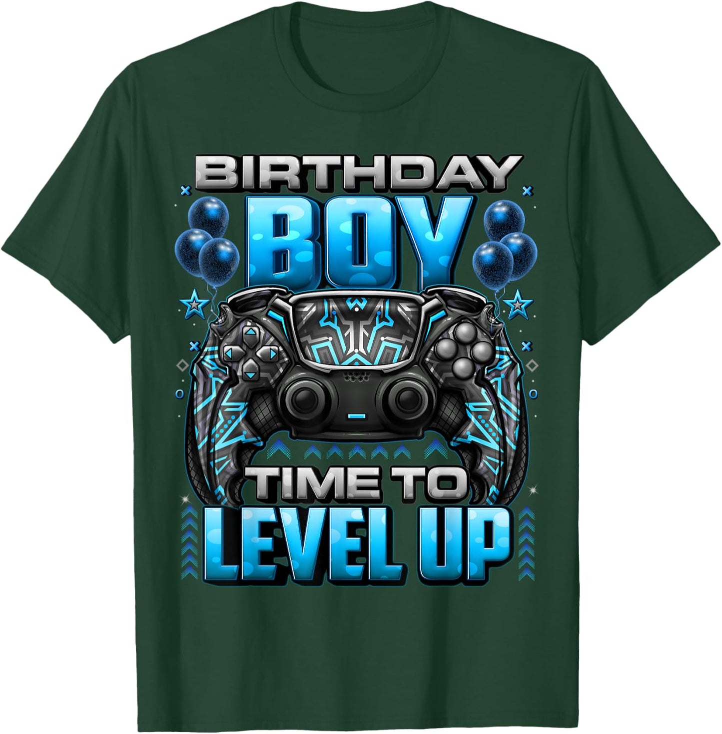 Birthday Boy Time to Level Up Shirt Video Gamer Birthday Boy T-Shirt - T-Shirt | Forest