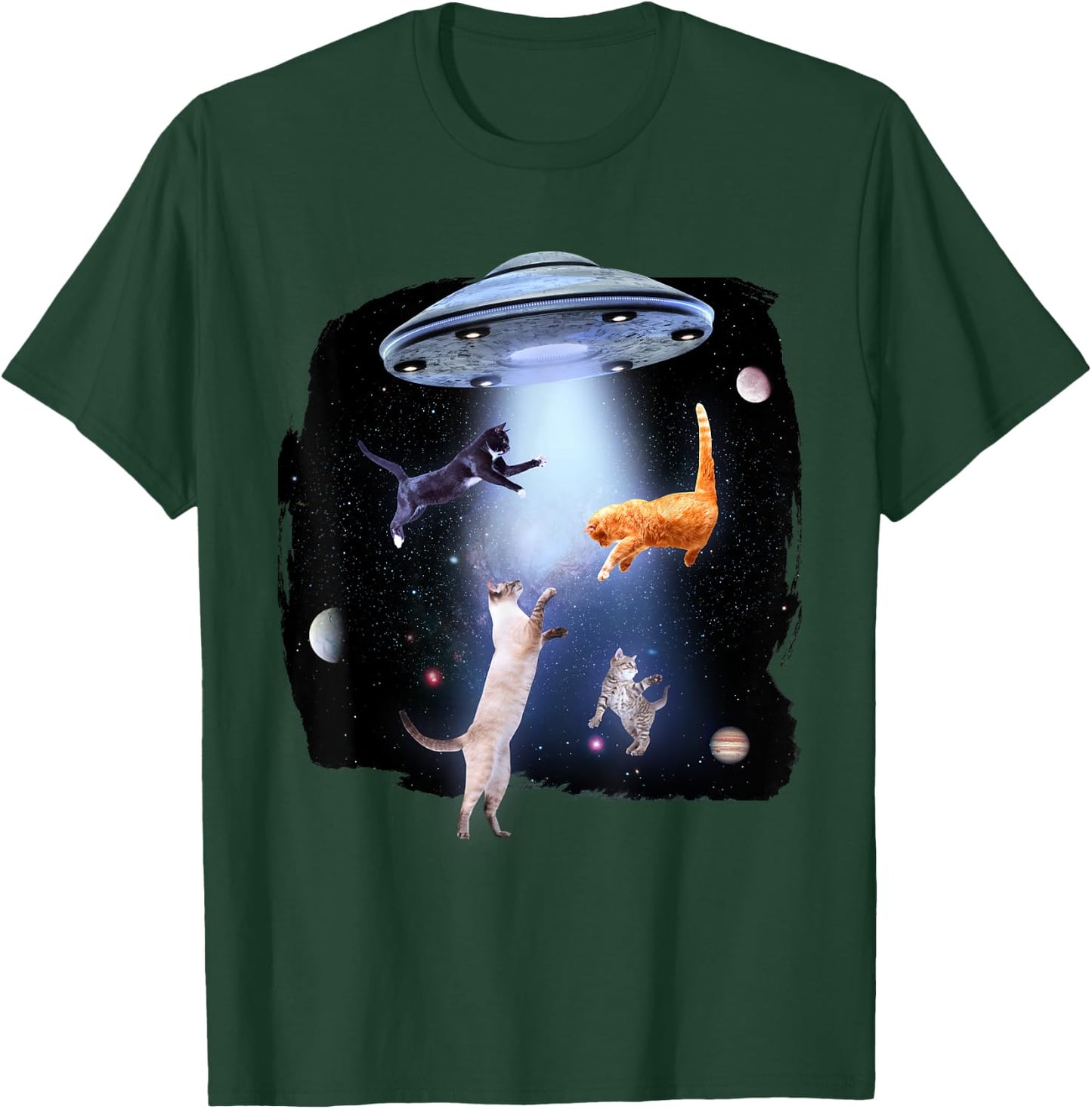 Funny Galaxy Cat Space Kitty Planets Galaxy T-Shirt - T-Shirt | Forest