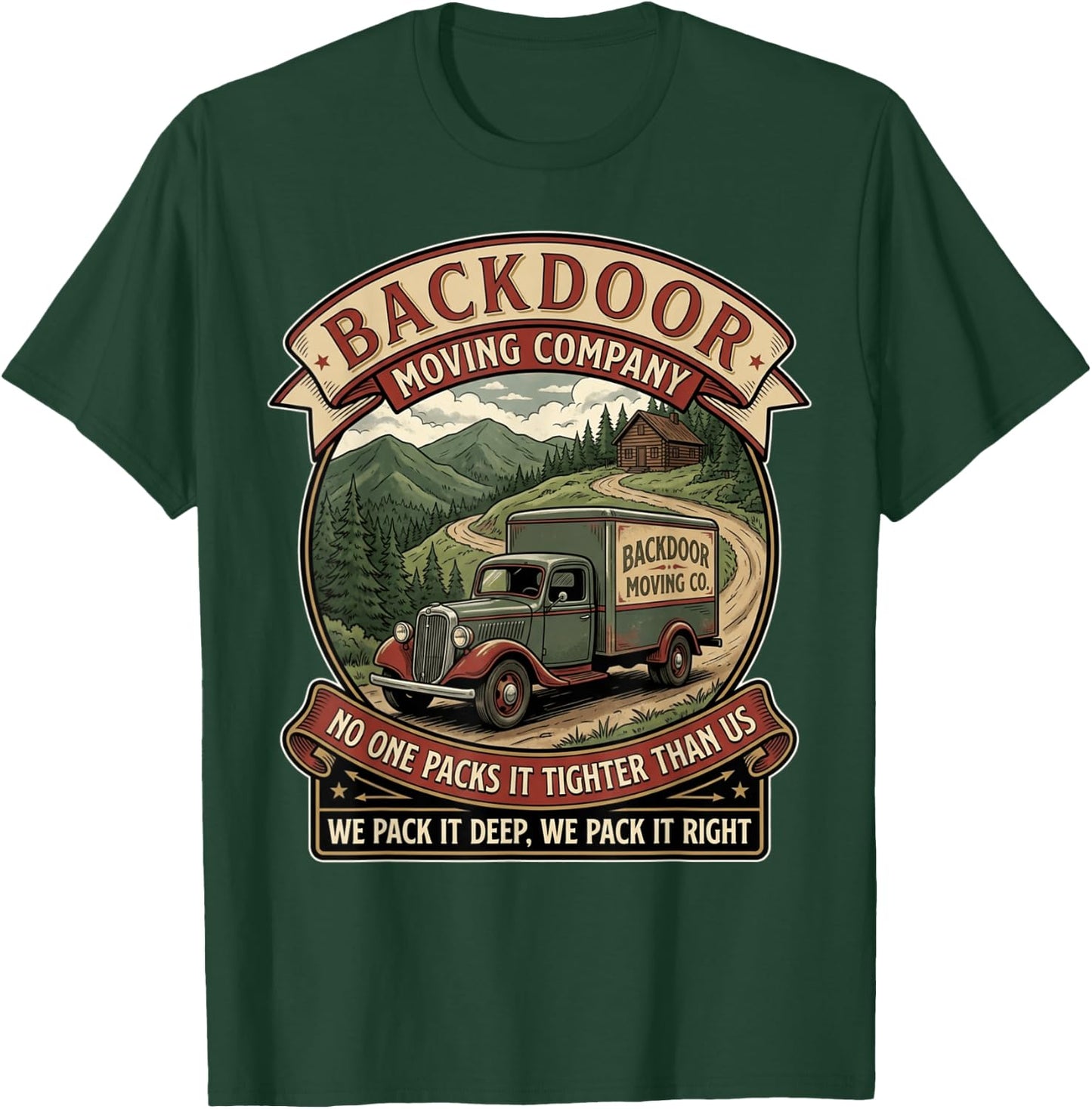 Funny Vintage Moving Company Inappropriate Adult Humor Gag T-Shirt - T-Shirt | Forest
