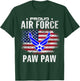 Proud Air Force Paw Paw With American Flag For Veteran T-Shirt - T-Shirt | Forest