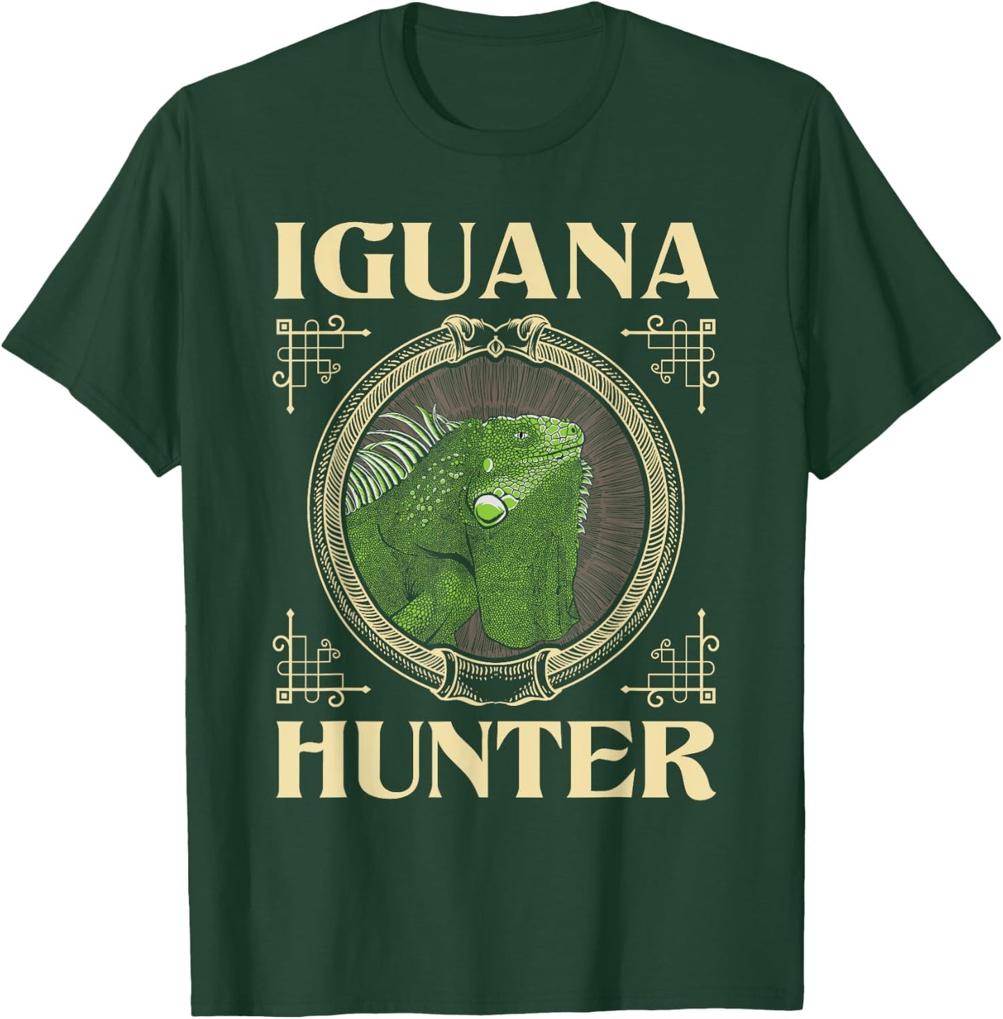Funny Iguana Shirts Iguana Hunter - Zookeeper Reptile Animal Lover Herpetology T-Shirt - T-Shirt | Forest