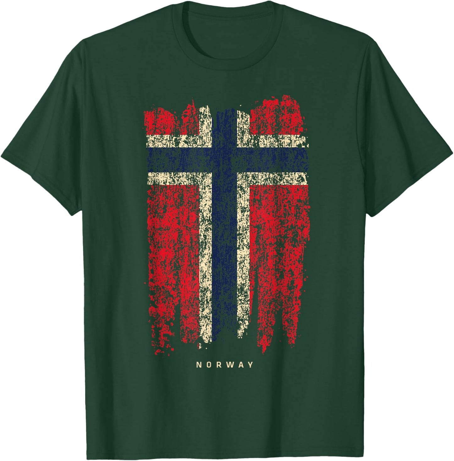 Vintage Norway Flag Retro Norwegian T-Shirt - T-Shirt | Forest