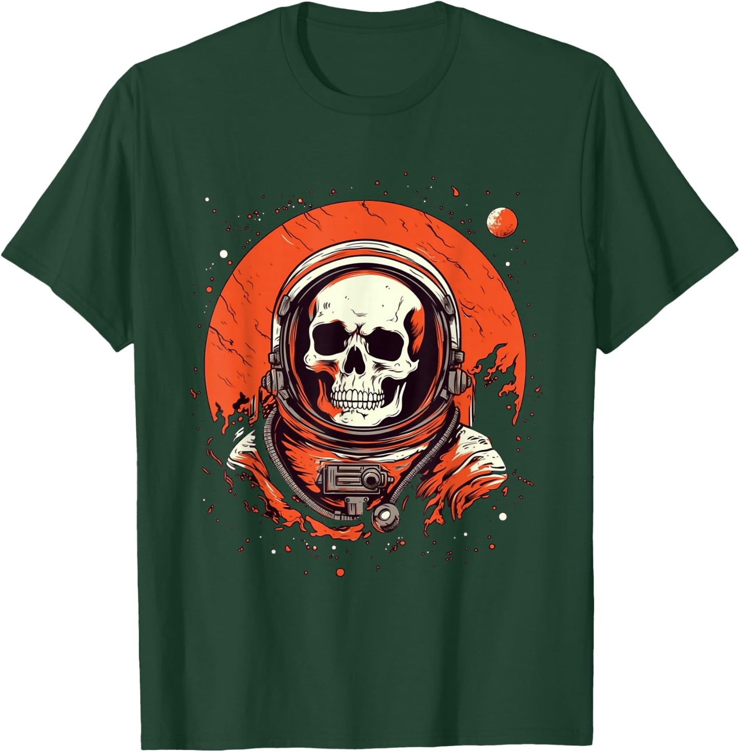 Skeleton Astronaut Occupy Mars in Space | Astronaut Skull T-Shirt - T-Shirt | Forest
