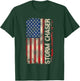Storm Chaser Hurricane Meteorology Tornado Usa American Flag T-Shirt - T-Shirt | Forest