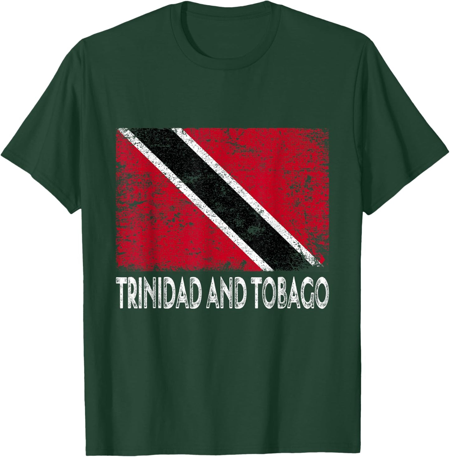 Distressed Patriotic Trinidad and Tobago Flag Men Women Kid T-Shirt - T-Shirt | Forest