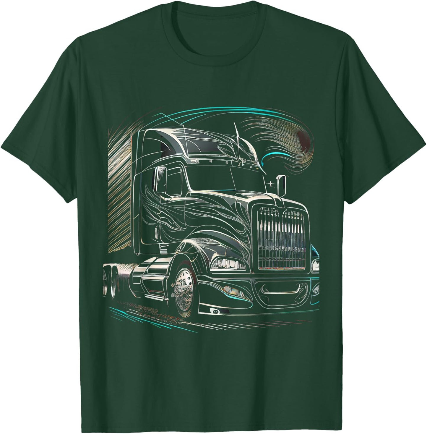 Truck Driver 18 Wheeler Trucker T-Shirt - T-Shirt | Forest