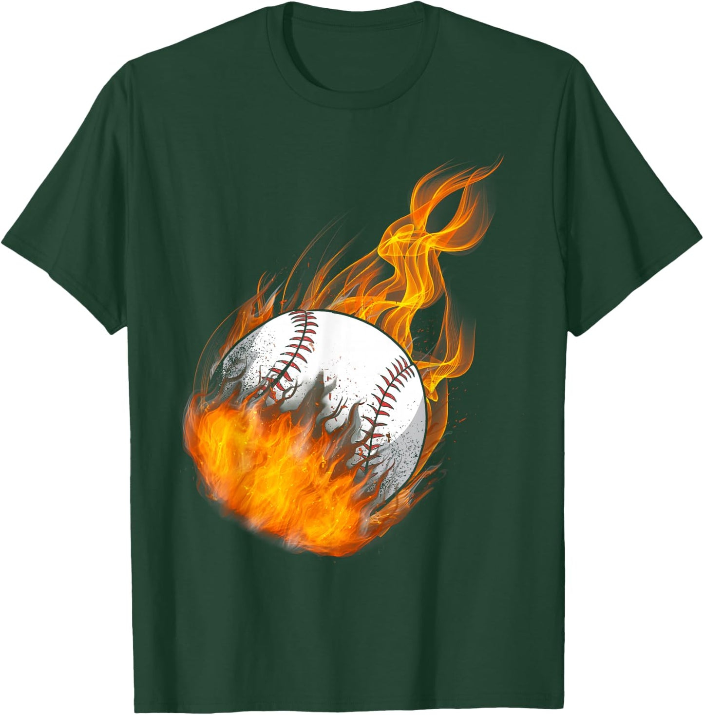 Baseball Fan Fire Vintage T-Shirt - T-Shirt | Forest
