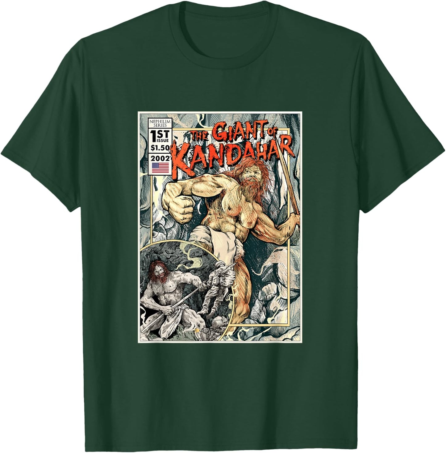 The Giant of Kandahar - Genesis 6 Nephilim Comic Cover T-Shirt - T-Shirt | Forest