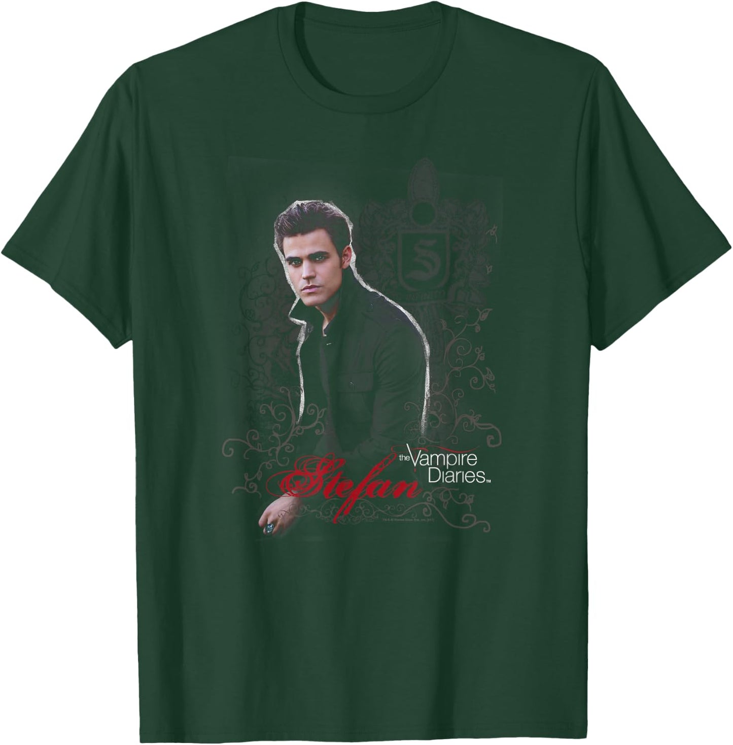 Warner Bros. Vampire Diaries Stefan -Adults Black Short Sleeve , Small T-Shirt - T-Shirt | Forest