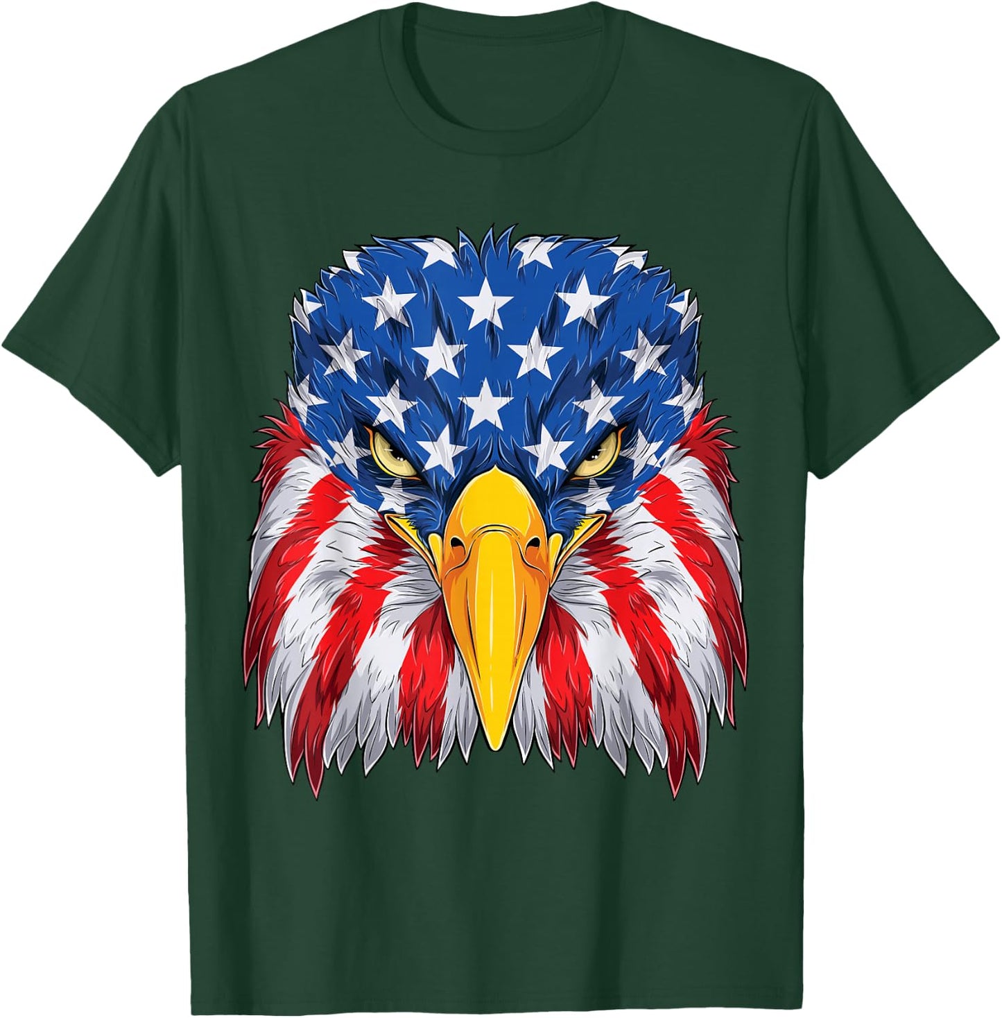 Patriotic Eagle 4th of July USA American Flag Merica men kid T-Shirt - T-Shirt | Forest