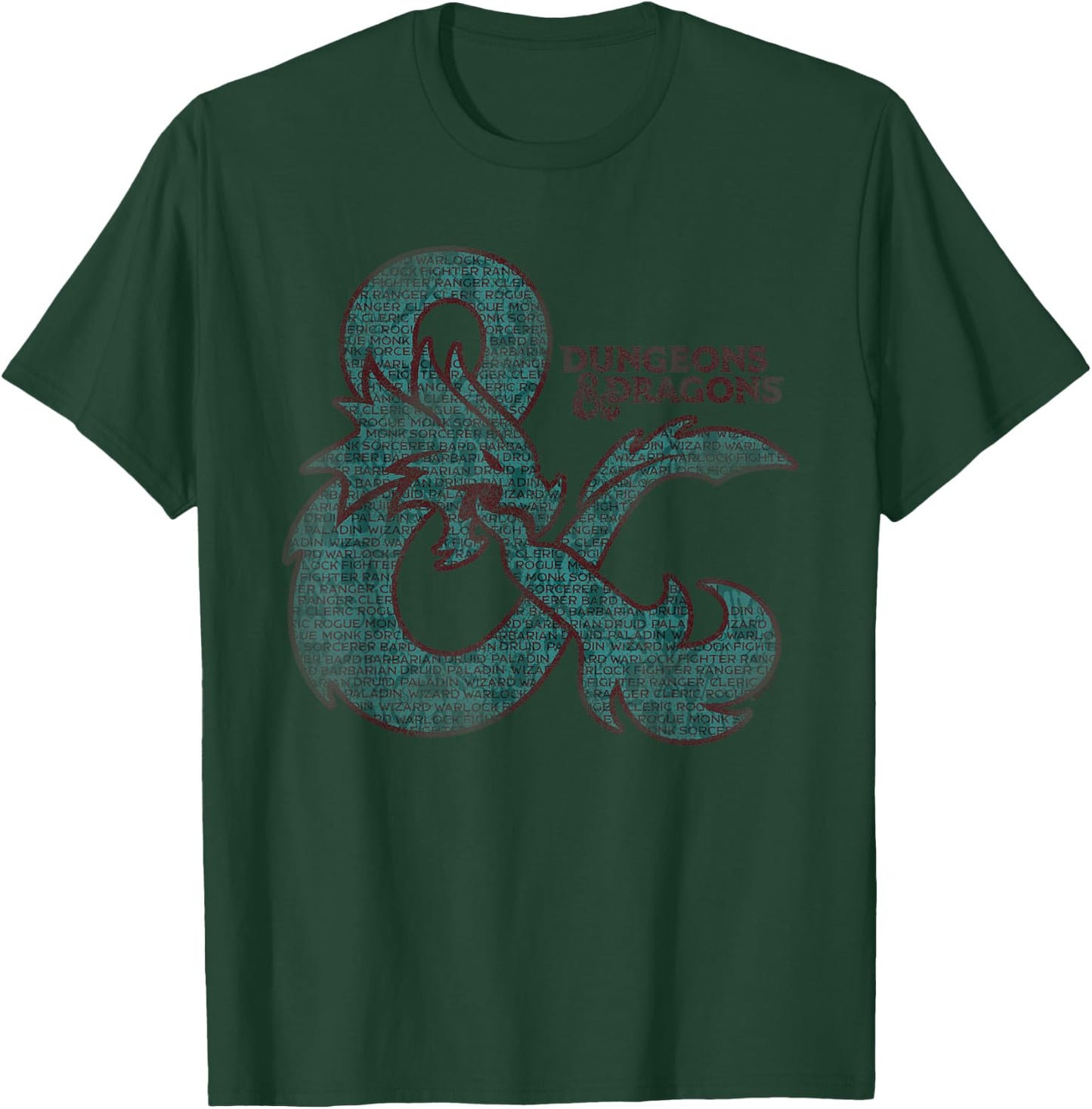 Dungeons & Dragons Classes in an Ampersand Logo T-Shirt - T-Shirt | Forest