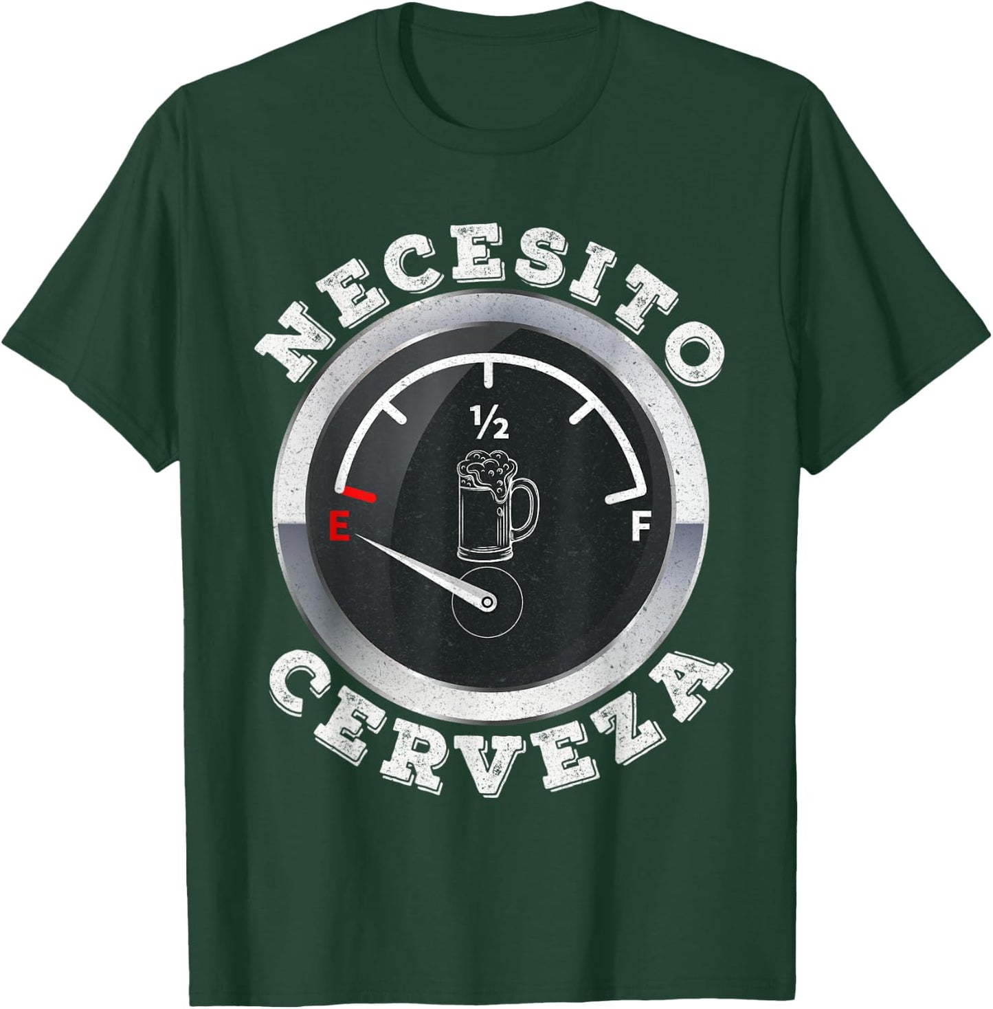Mexican Beer Lover Gift - Necesito Cerveza Fuel Odometer T-Shirt - T-Shirt | Forest
