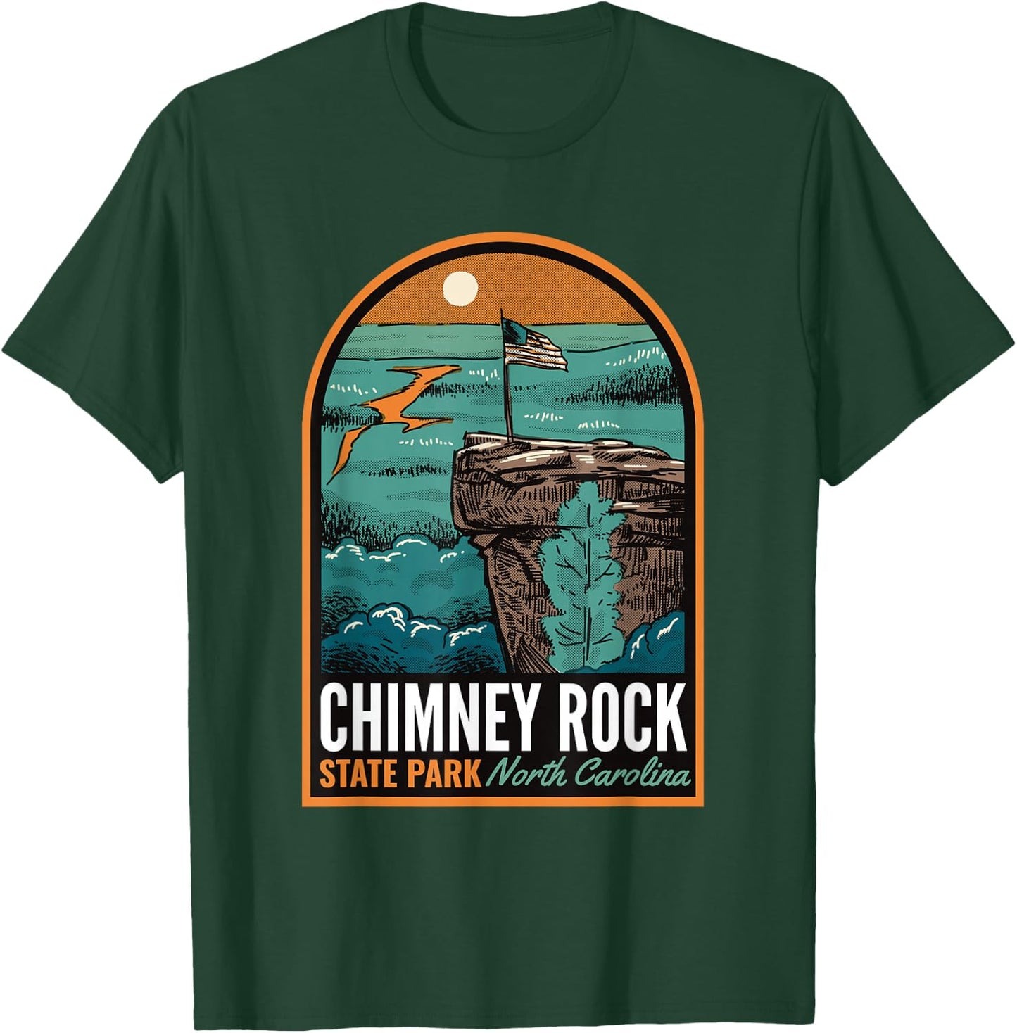 Chimney Rock State Park NC Vintage T-Shirt - T-Shirt | Forest