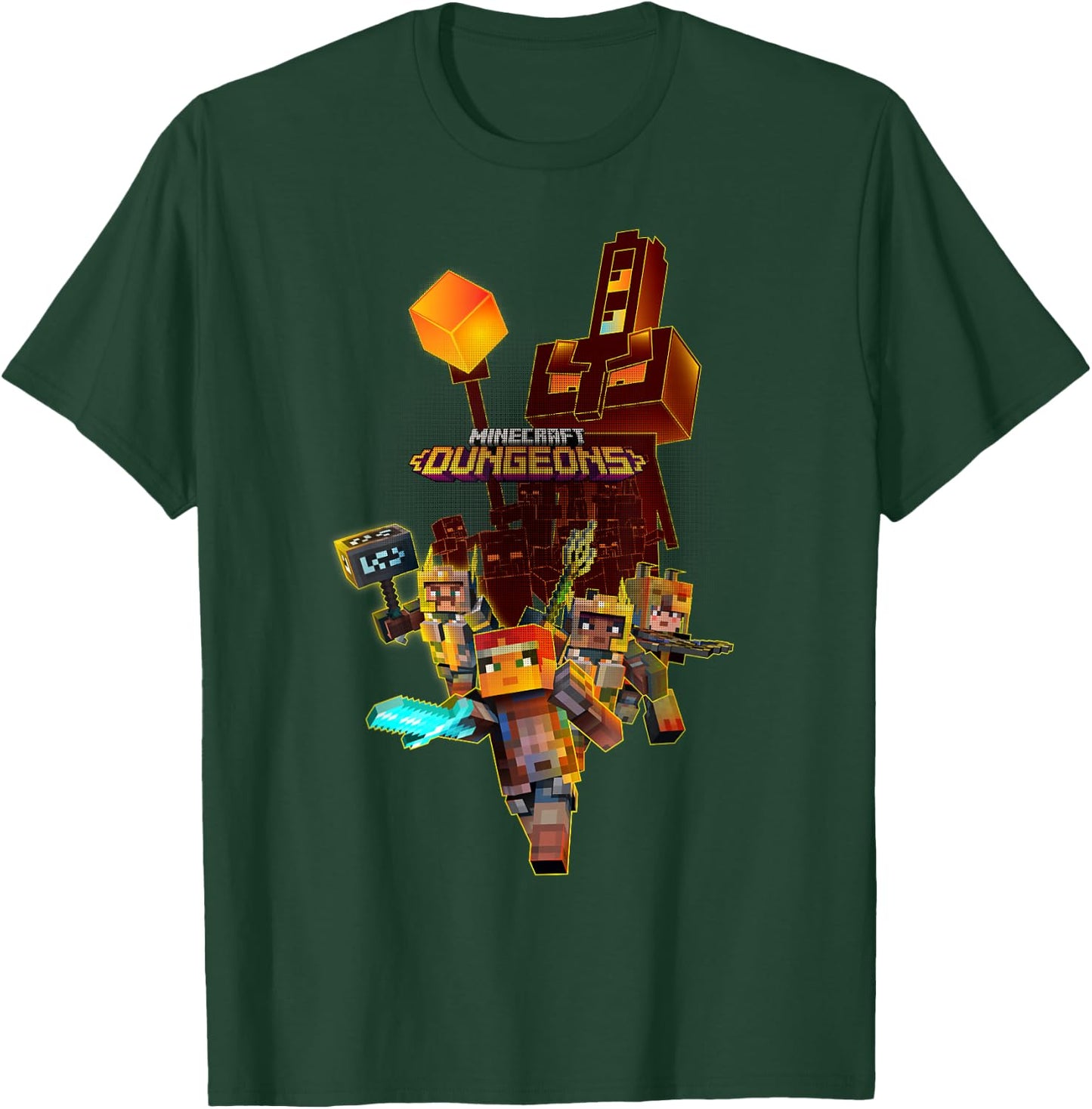 Minecraft Dungeons Group Fighters Poster T-Shirt - T-Shirt | Forest