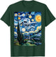 Airplane Starry Night Van Gogh Graphic Aviation Plane Pilot T-Shirt - T-Shirt | Forest