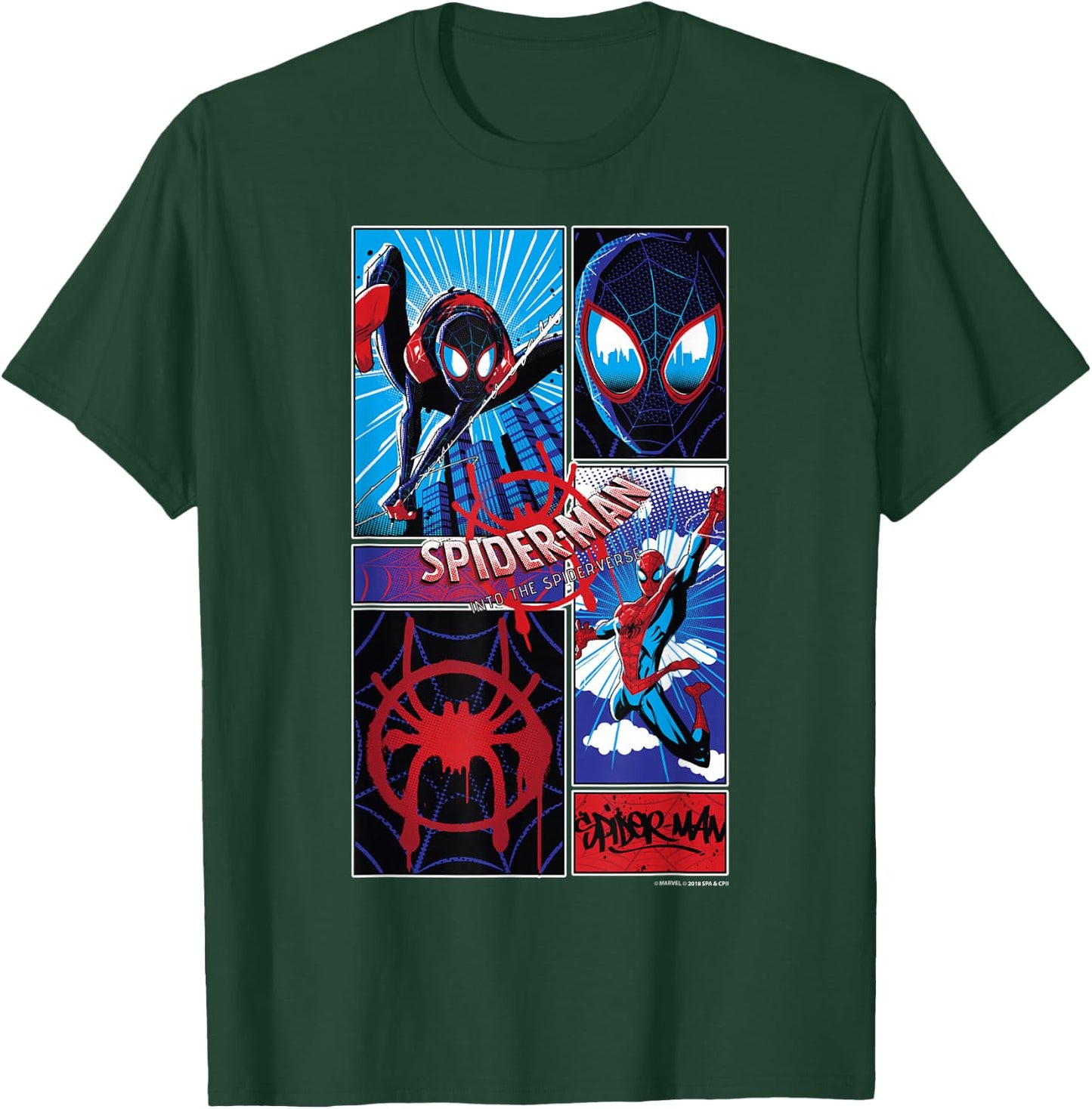 Marvel Spider-Man Spiderverse Miles & Peter Graphic Small T-Shirt - T-Shirt | Forest