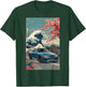 Retro JDM Car Great Wave Off Kanagawa Sakura Japanese Art T-Shirt - T-Shirt | Forest