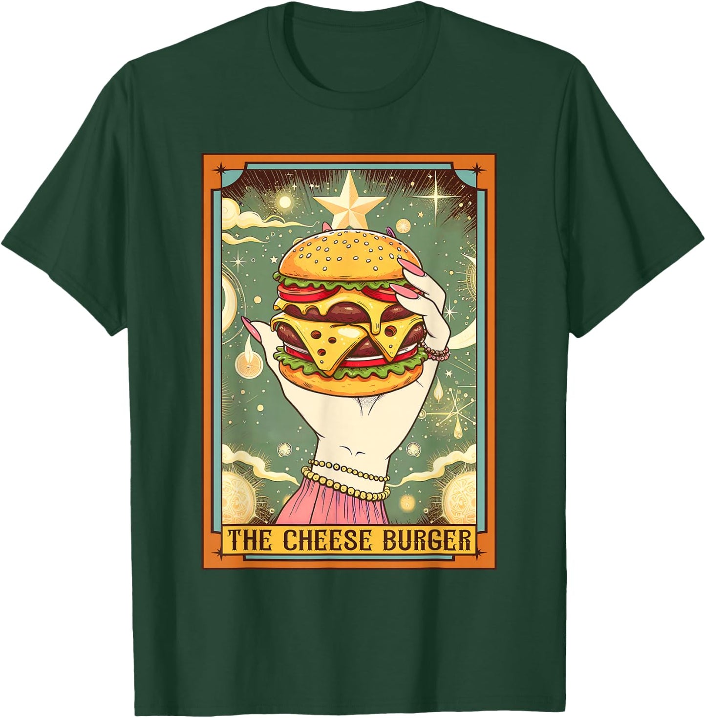 Cheese Burger Lover Foodie The Cheese Burger Tarot Card T-Shirt - T-Shirt | Forest