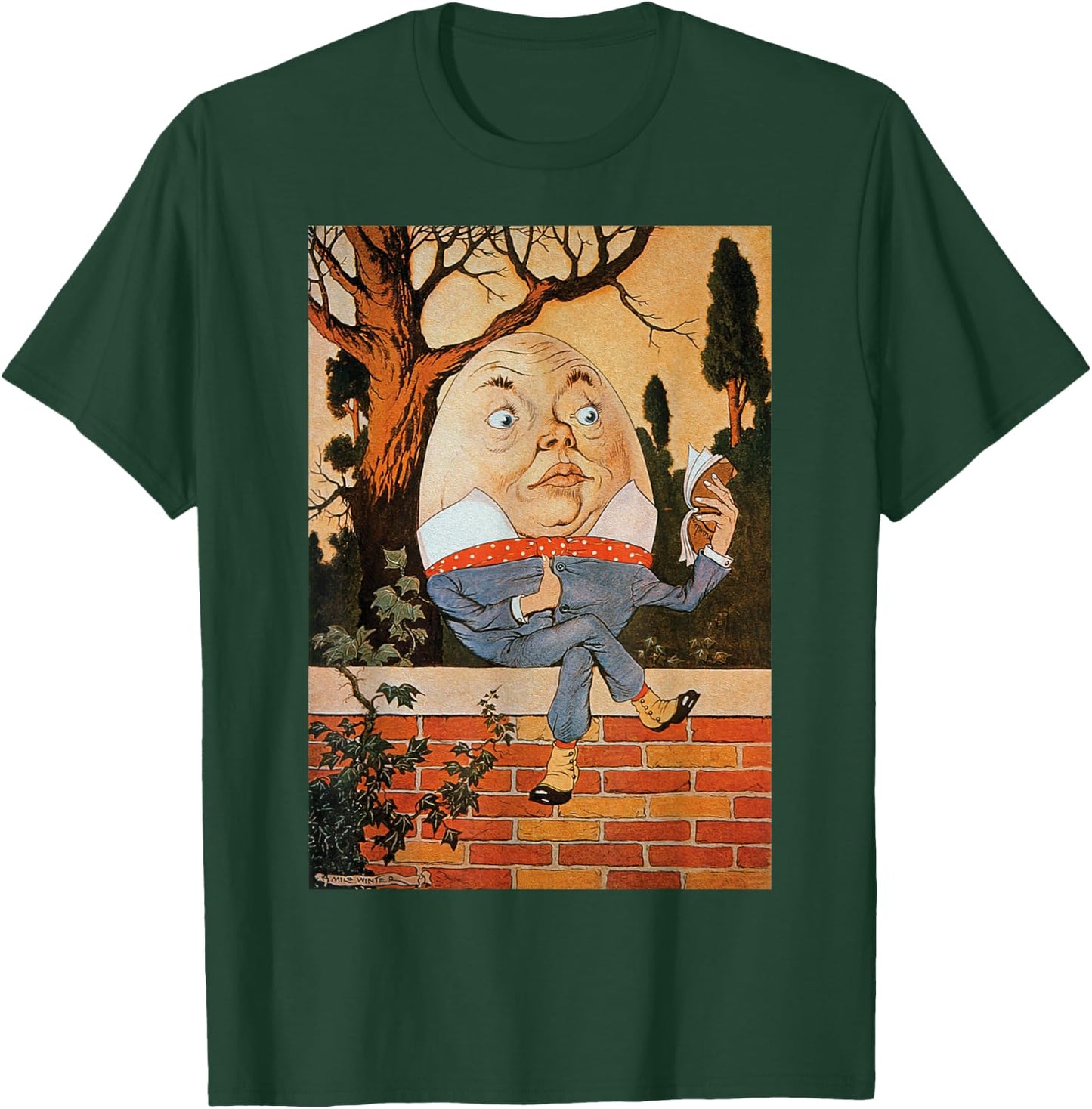 Classic Fairytale Nursery Rhymes Humpty Dumpty Sat on a Wall T-Shirt - T-Shirt | Forest