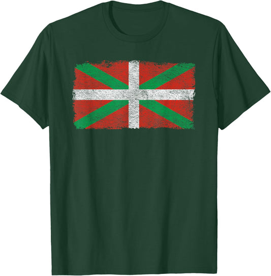 Flag of Basque Country Ikurrina Spain T-Shirt - T-Shirt | Forest