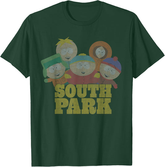 South Park Distressed Kenny, Cartman, Kyle, Stan, & Butters T-Shirt - T-Shirt | Forest